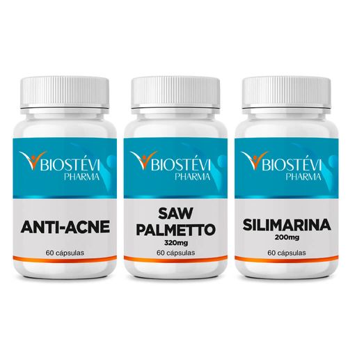 2396 - Kit Acne - Anti-Acne + Saw Palmetto + Silimarina