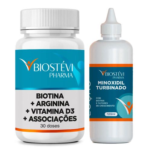 2387 - Kit Engrossador e Crescimento dos Fios + Minoxidil Turbinado com Biotina e Fatores de Crescimento