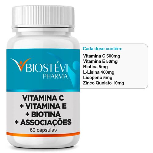 2288 - Sem Queda (Suplemento para Queda Capilar) - Vitamina C + Vitamina E + Biotina + Associações 60 Doses - TABELA